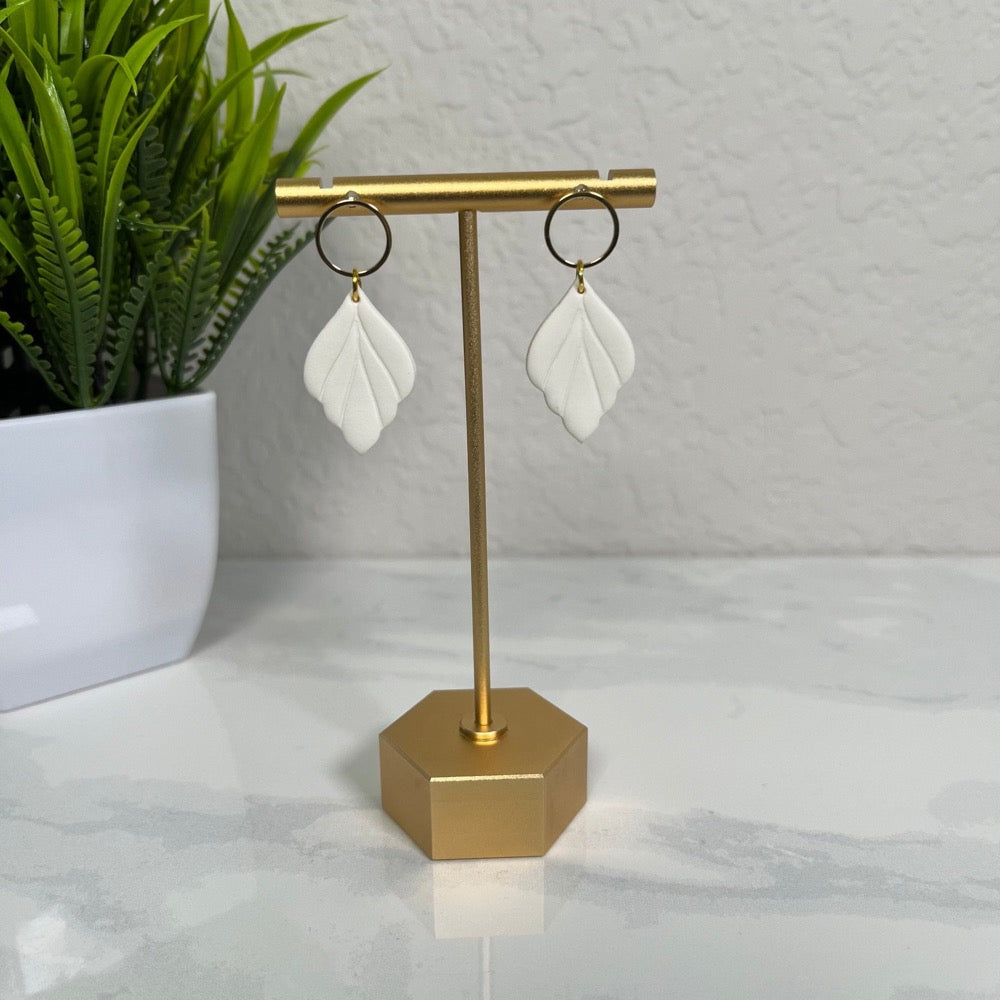 white clay earrings