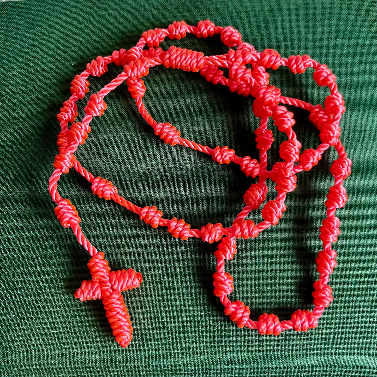 Bright Pink - Twine Knotted Rosary