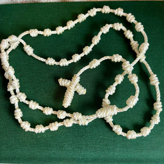 White - Twine Knotted Rosary